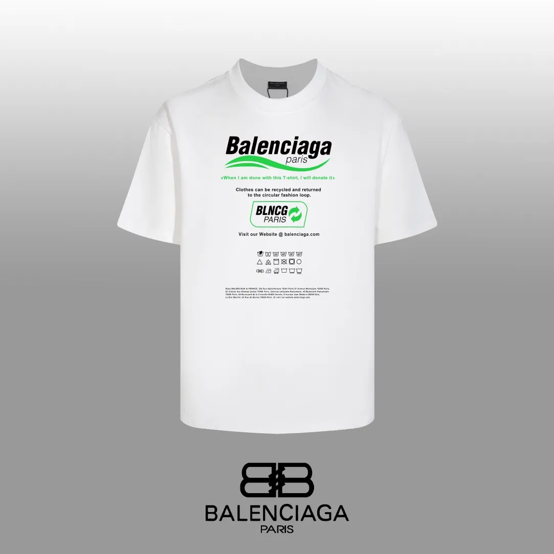 #「 Quality」 《BALENCIAGA 》24SS Classic T Quality - 2 - os 220 -26 280g - 300g 1×1 - Quality ：White Size: XS-S-M-L